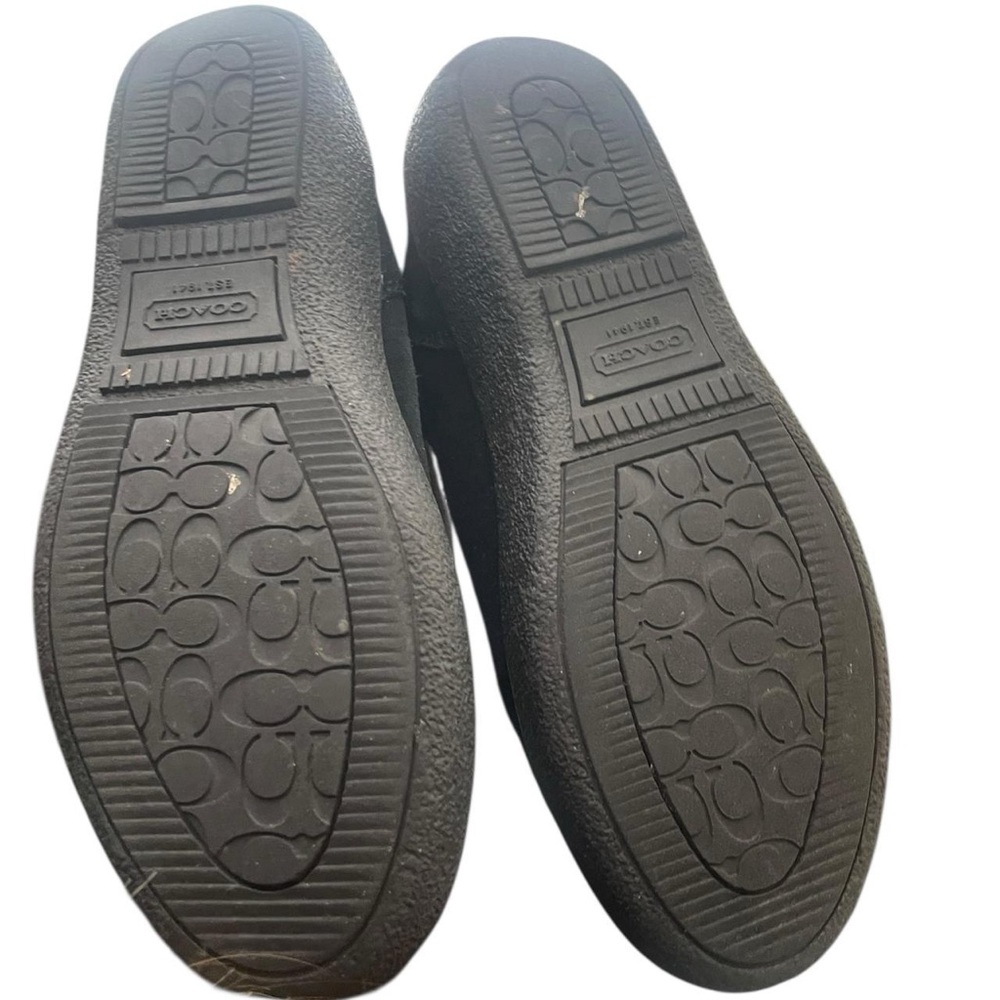 Coach Logo Boots Black Suede Canvass Monogram Mid-Calf‎ "Tullip" Women's 6.5 - Picture 7 of 7